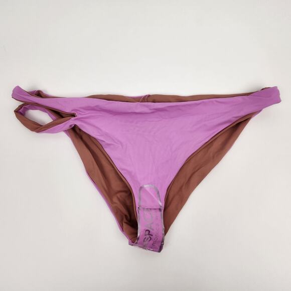 L*Space Bikini Set Breakers Bottom One Wave Top in Purple Brown Reversible XL - Picture 4 of 8